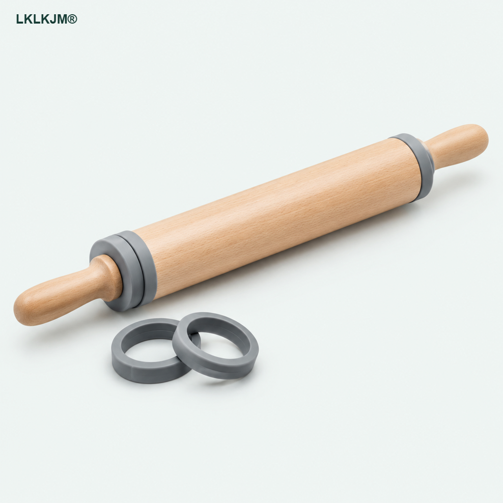 LKLKJM® Adjustable Rolling Pin with Thickness Rings — shoppilot-356349c3-f813-4a0f-b504-464f90108f90 — 1