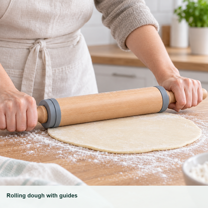 LKLKJM® Adjustable Rolling Pin with Thickness Rings — shoppilot-356349c3-f813-4a0f-b504-464f90108f90 — 4